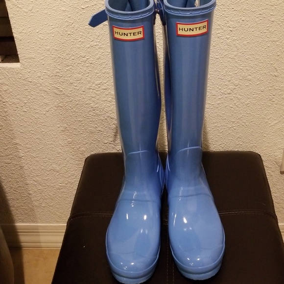 Hunter Shoes - Hunter tall rain boots size 8 light blue
